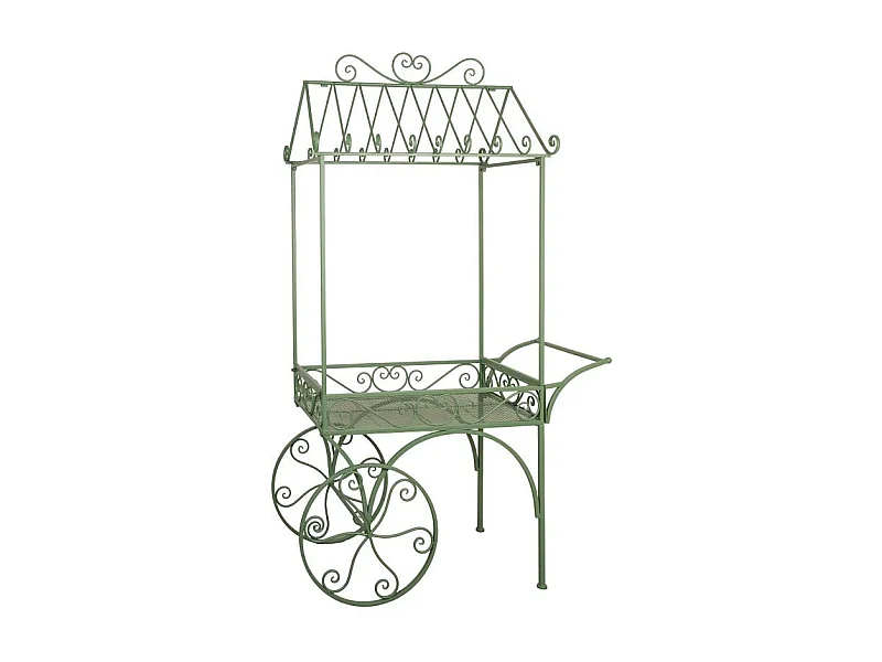 Chariot en métal vert
