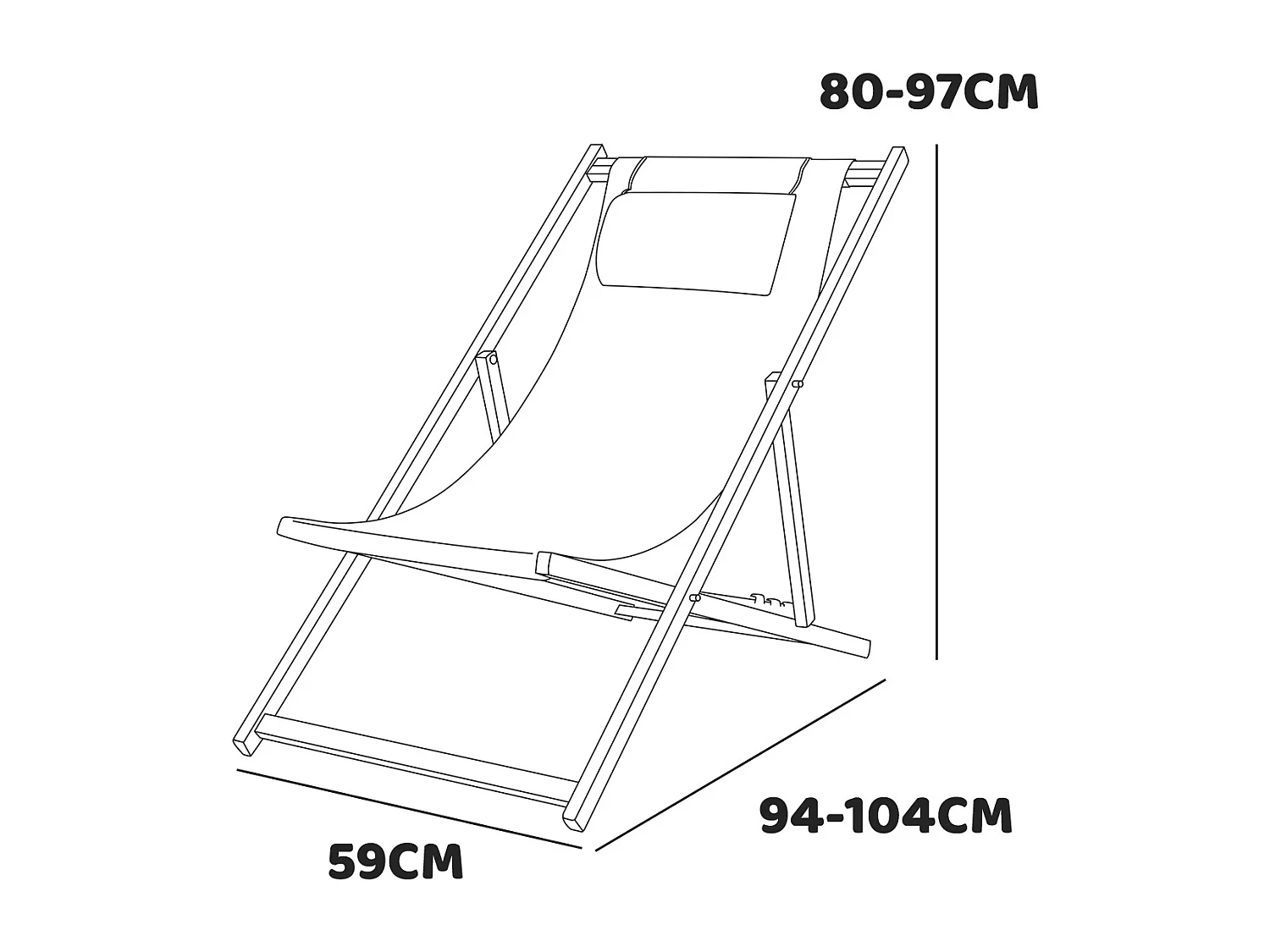 Mezzaluna - Set di 2 sdraio in alluminio e textilene, grigio antracite