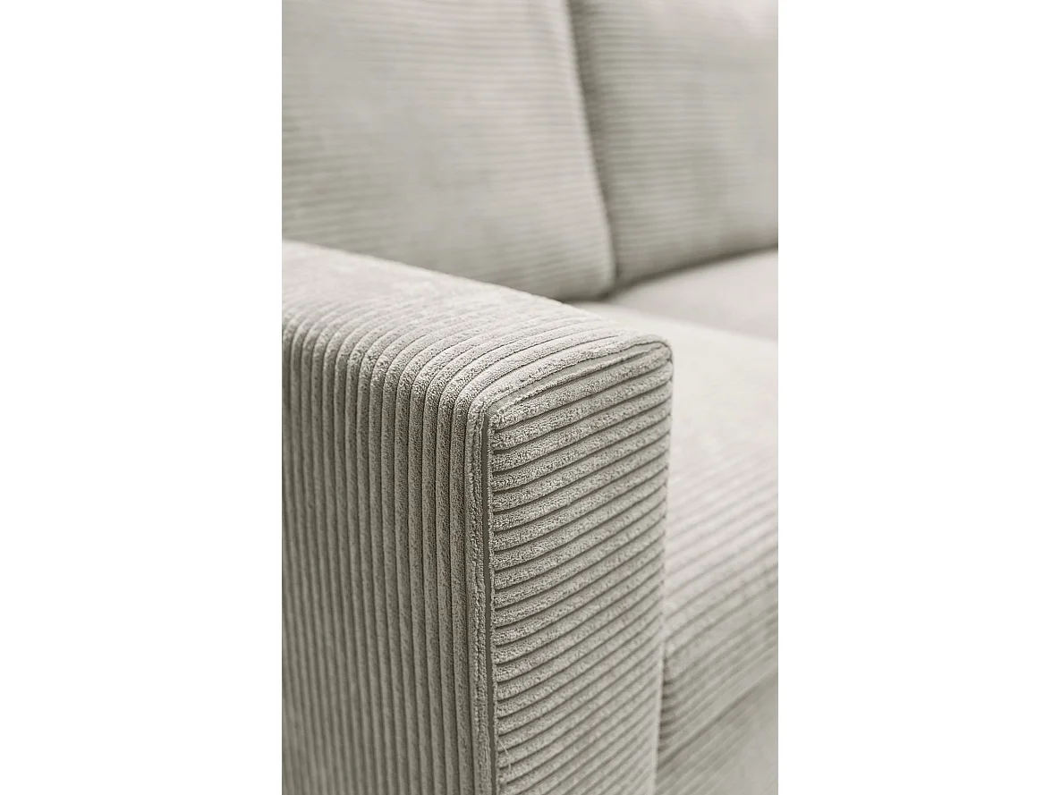 Ecksofa mit Schlaffunktion - Cord-Bezug - hellbeige - linksseitig - NALIKA