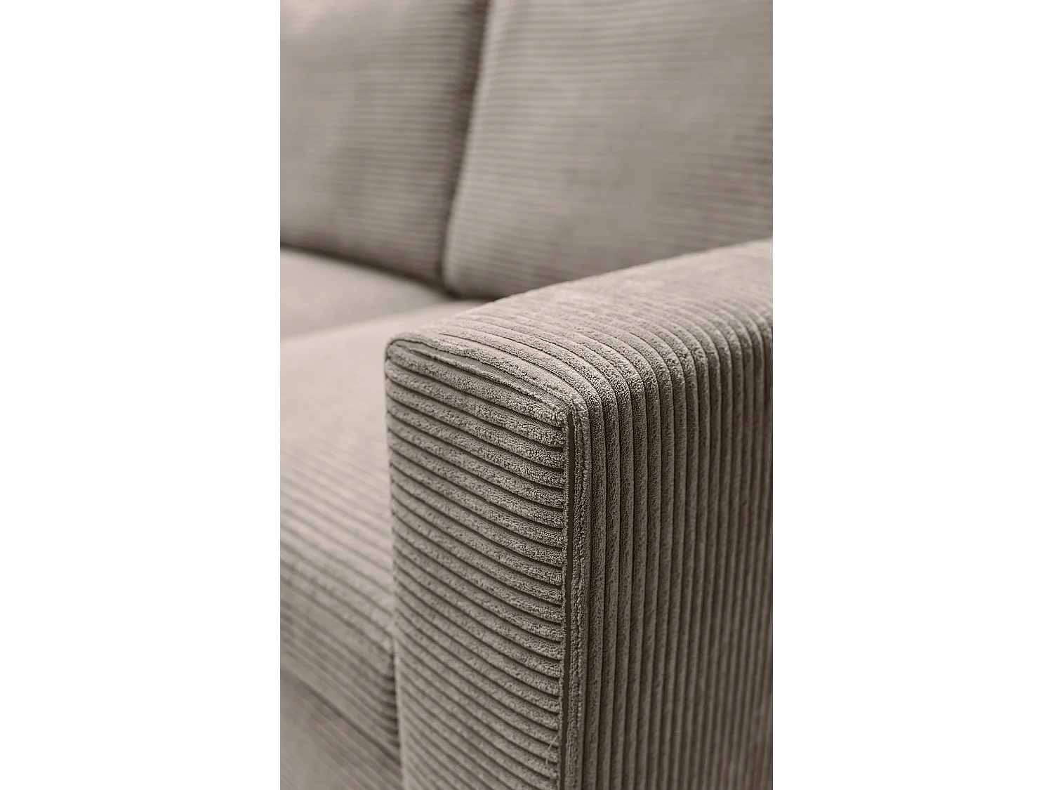 Hoekbank - met L-vormige slaapfunctie - beige corduroy - linkerzijde - NALIKA