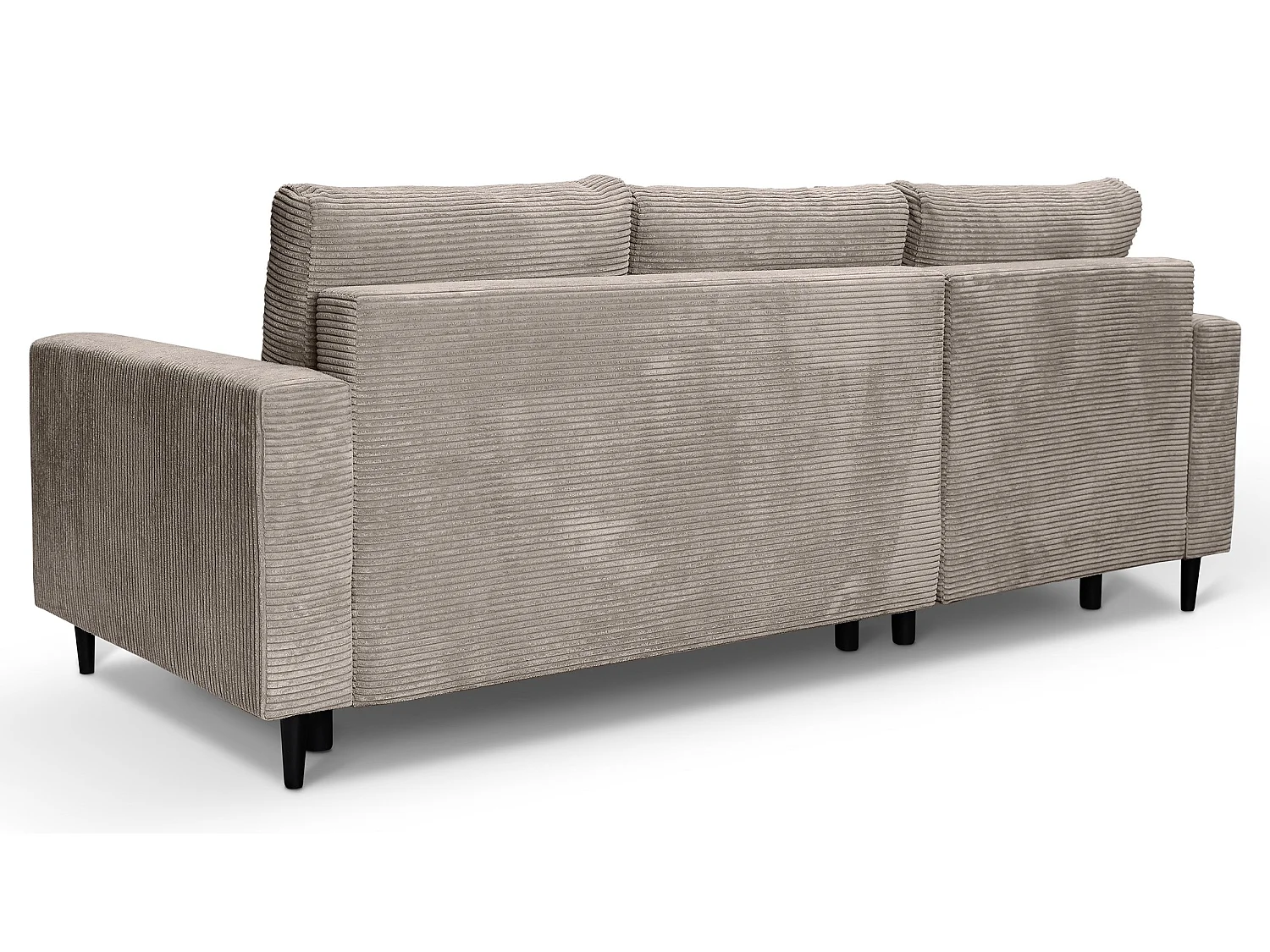 Ecksofa mit Schlaffunktion - Cord-Bezug - beige - linksseitig - NALIKA