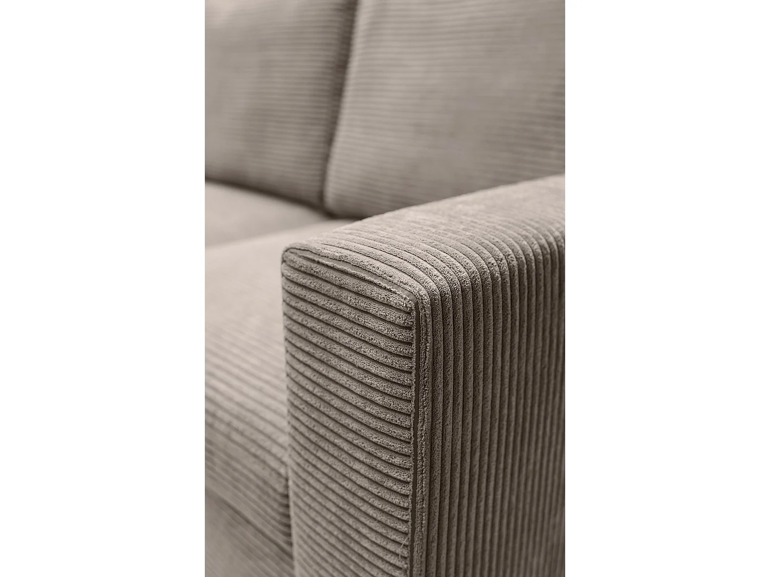 Ecksofa mit Schlaffunktion - Cord-Bezug - beige - linksseitig - NALIKA