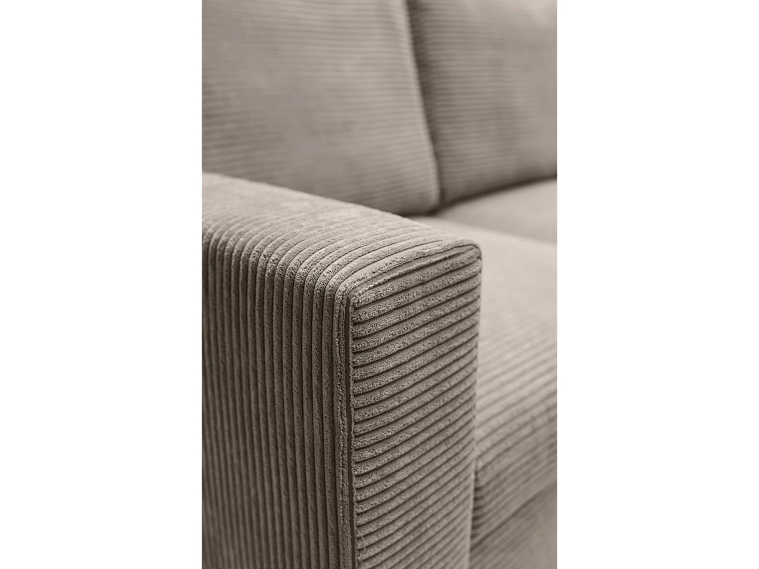 Ecksofa mit Schlaffunktion - Cord-Bezug - beige - rechtsseitig - NALIKA