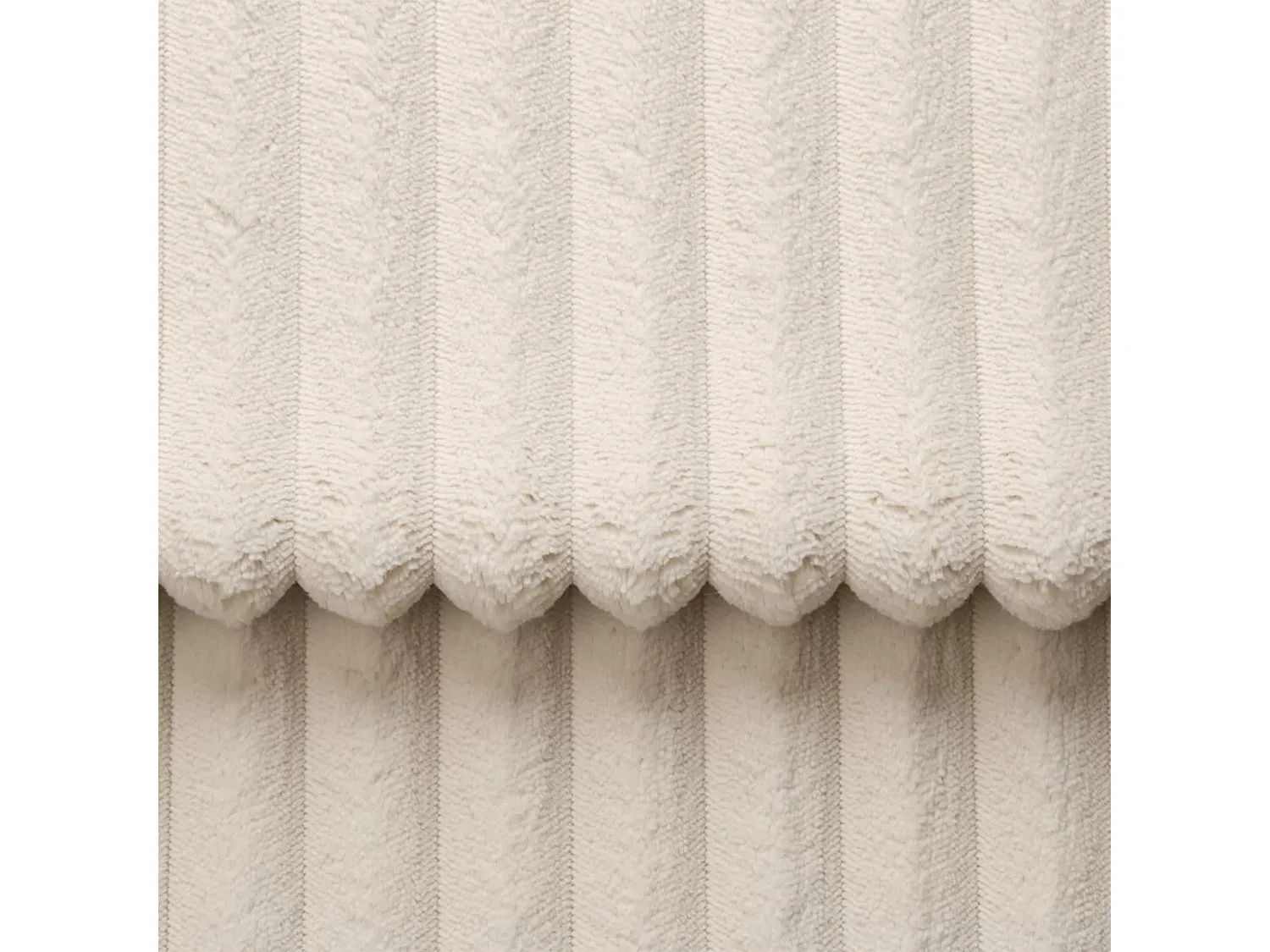 Ecksofa mit Schlaffunktion - Breitcord-Bezug - creme - linksseitig - ALFERIA