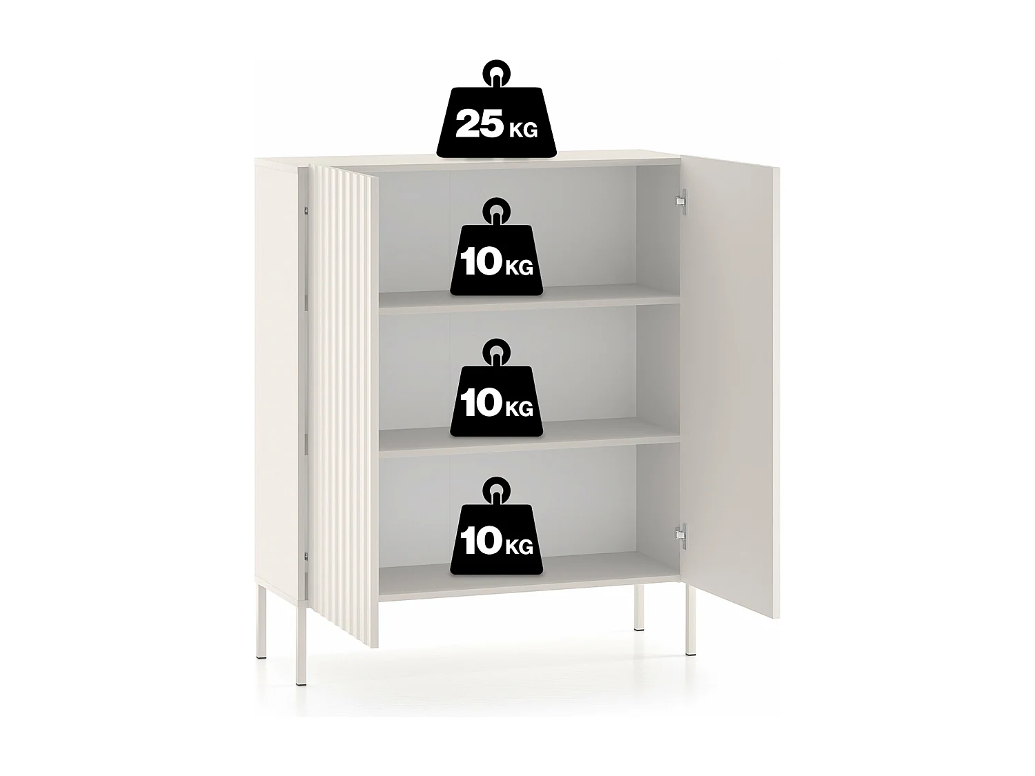 Ecksofa mit Schlaffunktion - Breitcord-Bezug - creme - linksseitig - ALFERIA