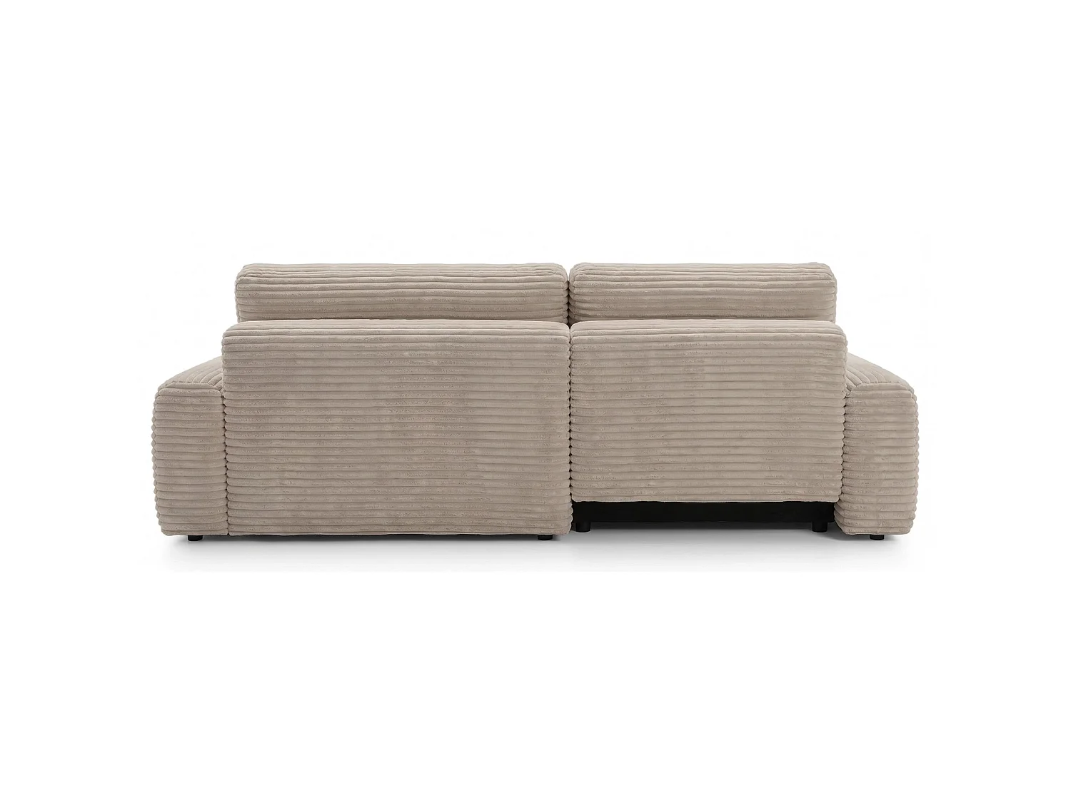 Ecksofa mit Schlaffunktion - Breitcord-Bezug - beige - linksseitig - ALFERIA