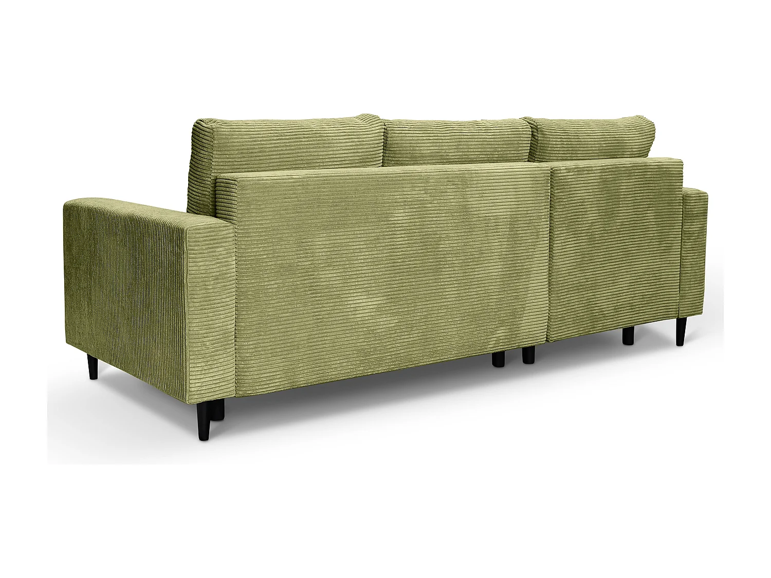 Hoekbank - met L-vormige slaapfunctie - pistachekleurig corduroy - linkerzijde - NALIKA