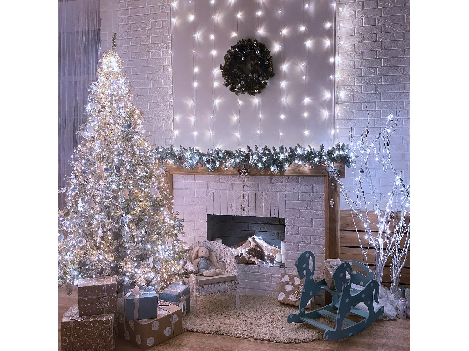 100M 600 LED String Lights Carnevale Matrimonio Esterno Interno Giardino Illuminazione, Bianco