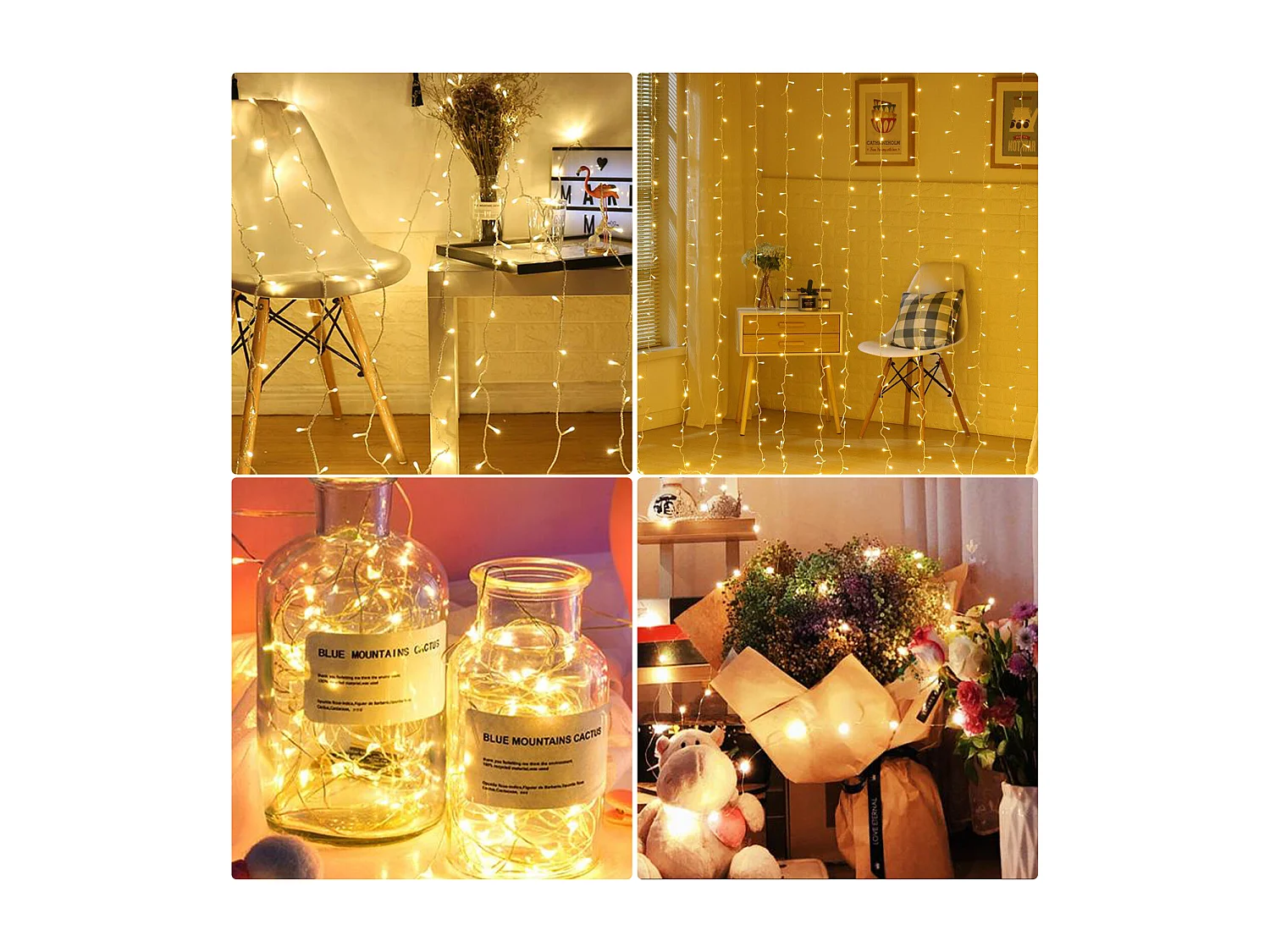 100M 600 LED Guirlande lumineuse Carnaval Mariage Extérieur Intérieur Jardin Éclairage, blanc chaud