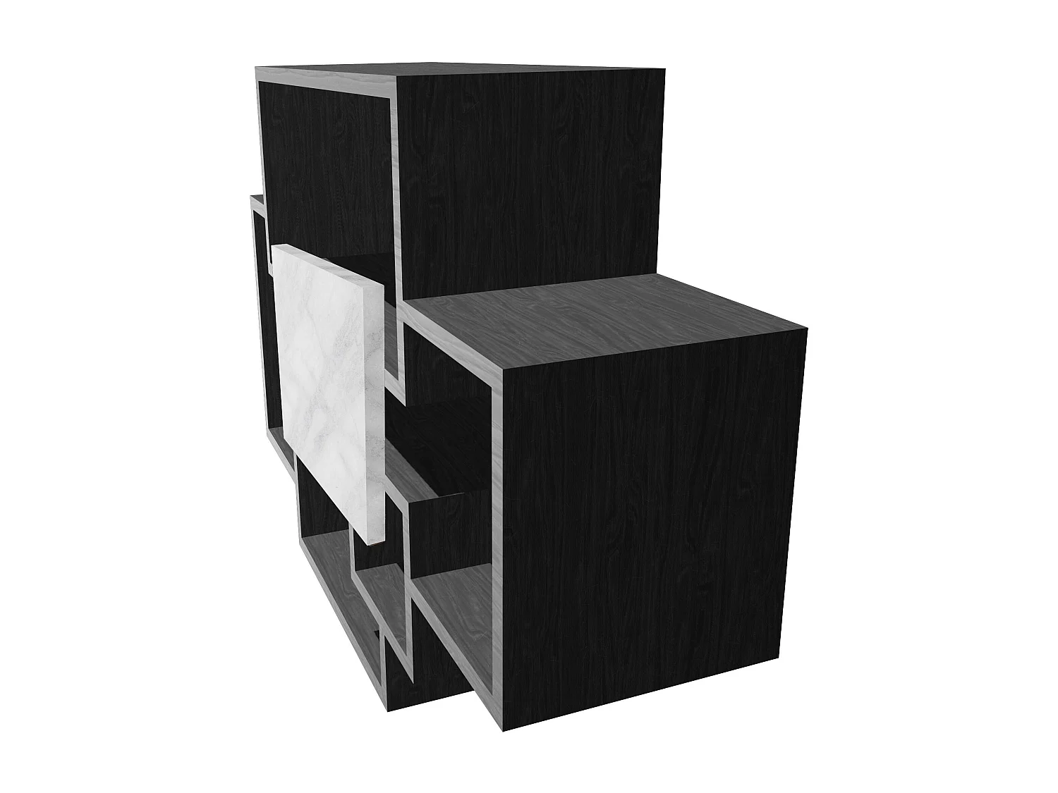 Sorrento - Estantería de pared en madera melamina 132x30xH75 cm, color negro