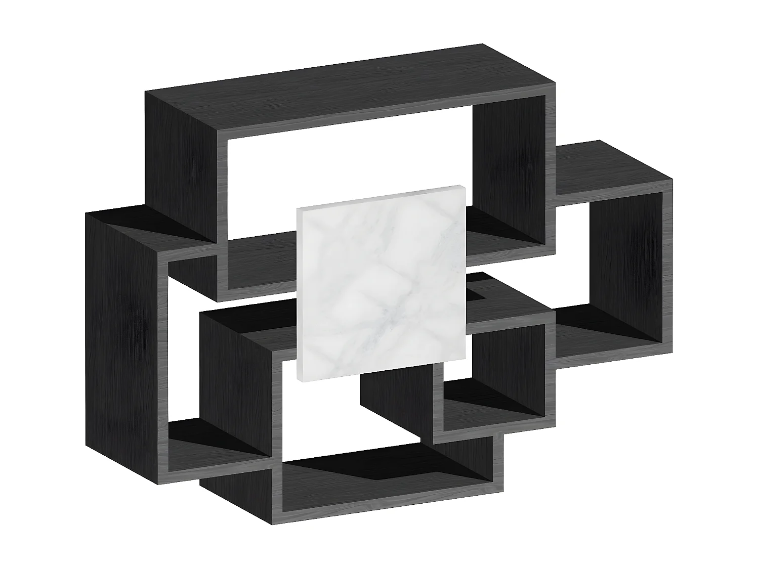 Sorrento - Etagère murale en bois mélaminé 132x30xH75 cm, couleur noire