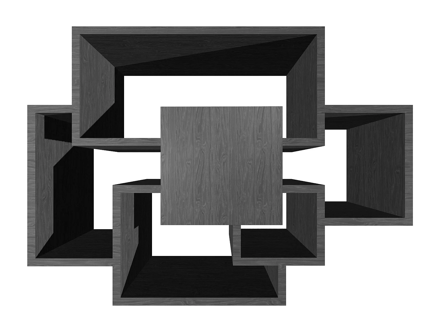 Sorrento - Etagère murale en bois mélaminé 132x30xH75 cm, couleur noire