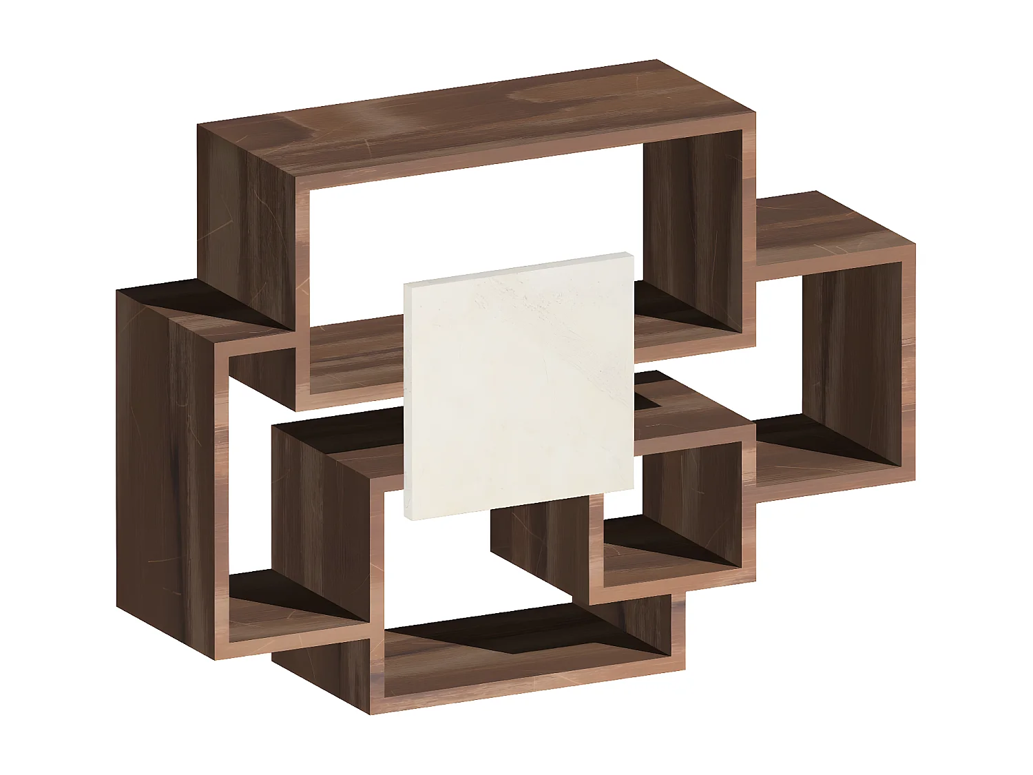 Sorrento - Estantería de pared en madera melamina 132x30xH75 cm, color marrón