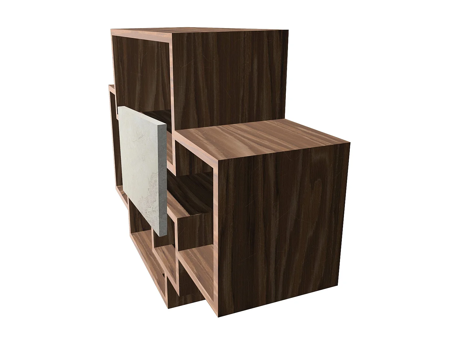 Sorrento - Estantería de pared en madera melamina 132x30xH75 cm, color marrón