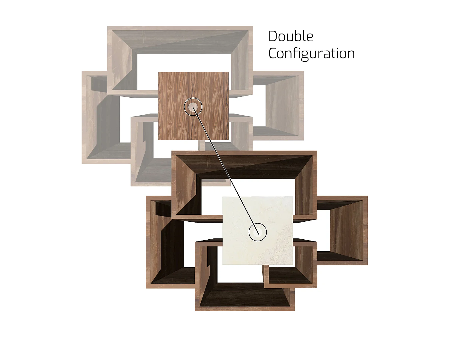 Sorrento - Estantería de pared en madera melamina 132x30xH75 cm, color marrón