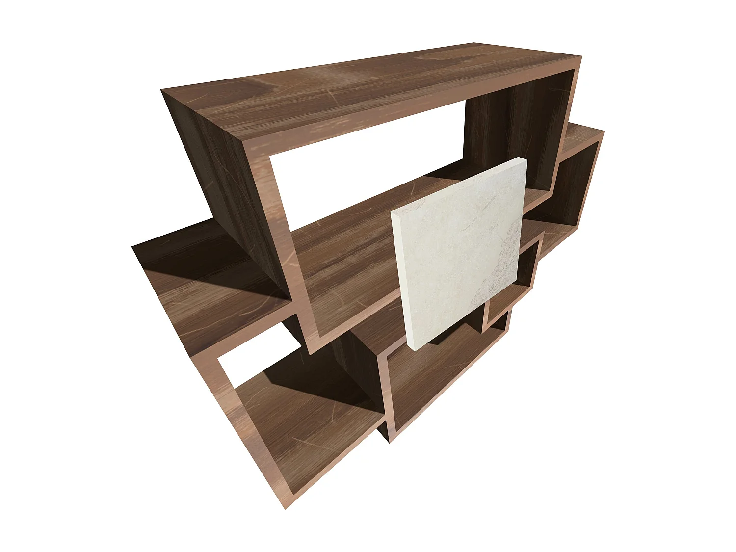 Sorrento - Estantería de pared en madera melamina 132x30xH75 cm, color marrón