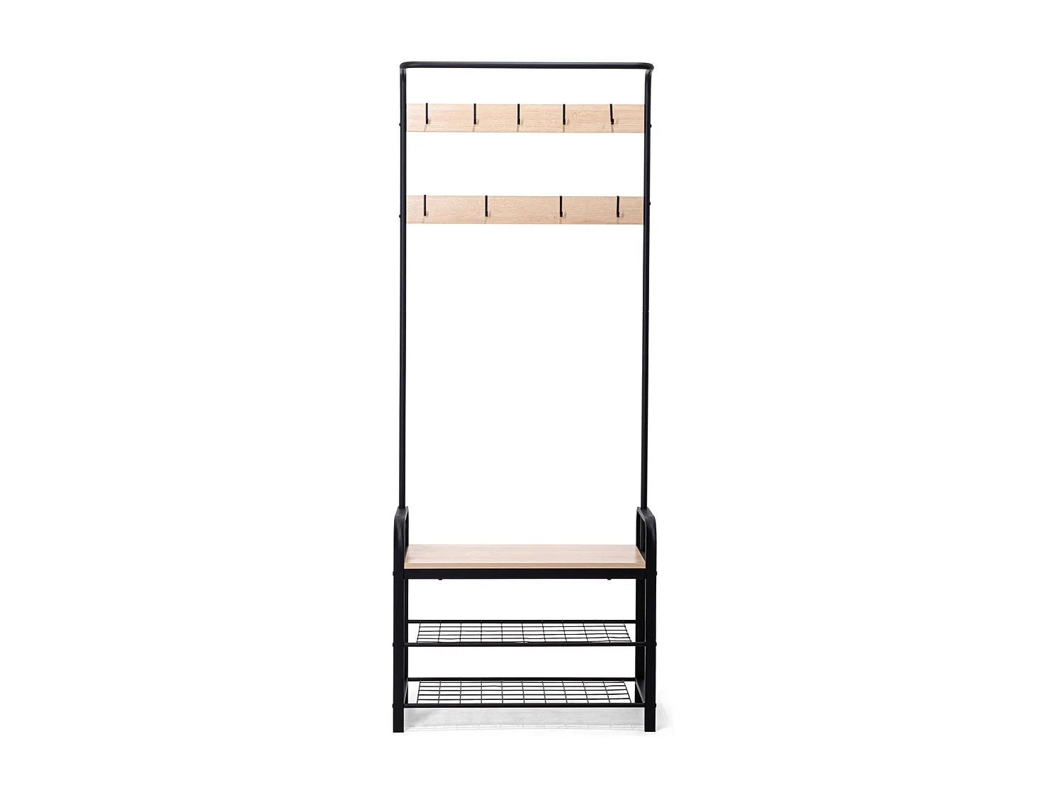 Sirsa - Appendiabiti freestanding con panca e vano scarpiera incorporati