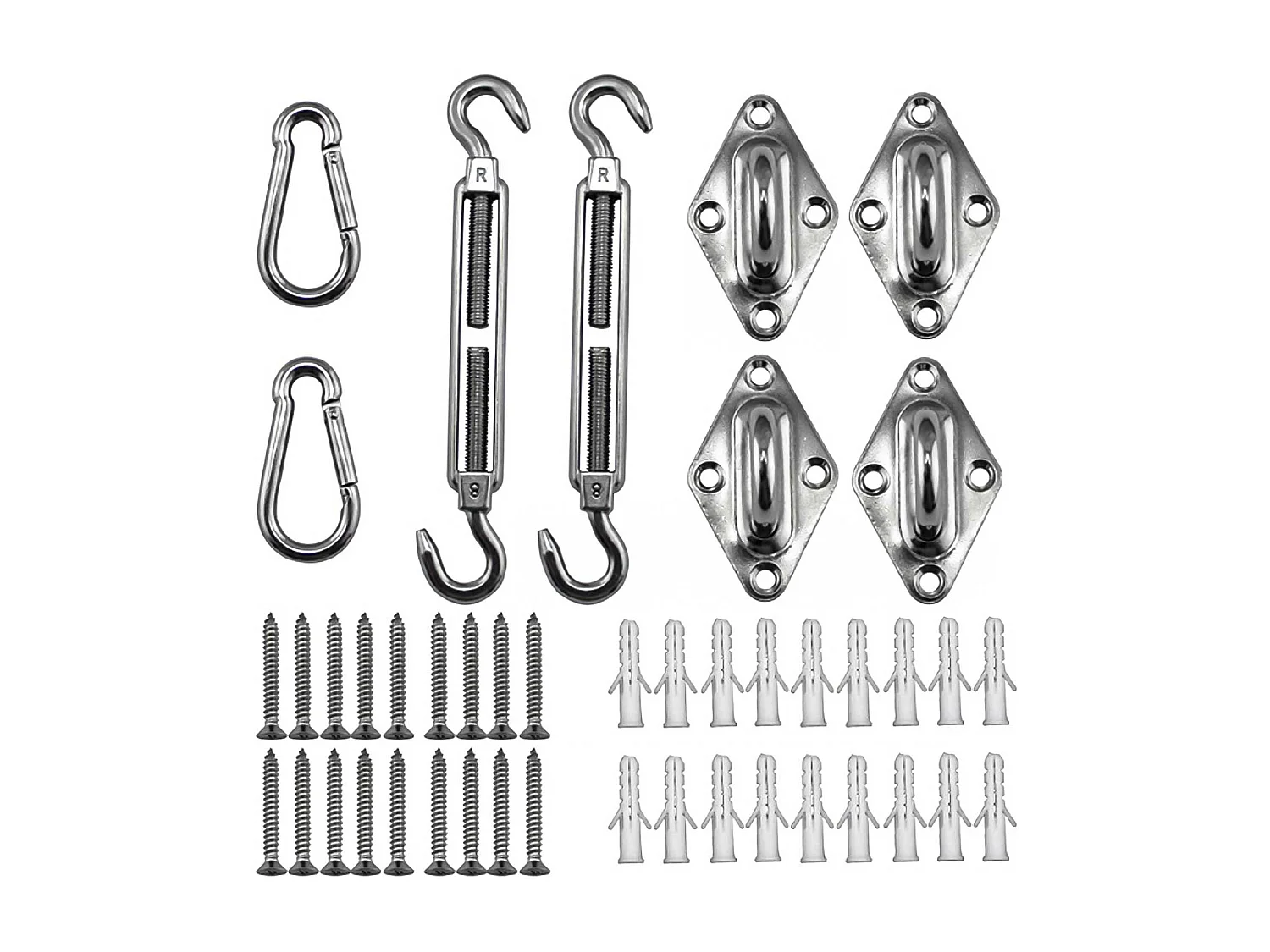 Conjunto de ancoragem universal para instalação de velas retangulares