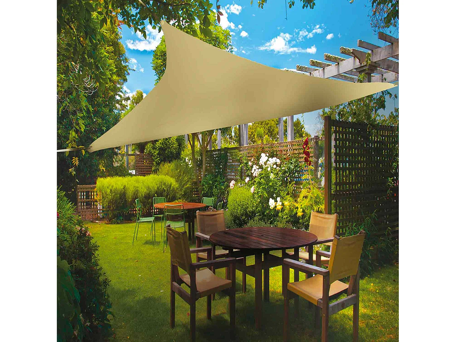 Santa Cruz - Vela triangular de sombreamento 500x500x500 cm em PE 180g/m²