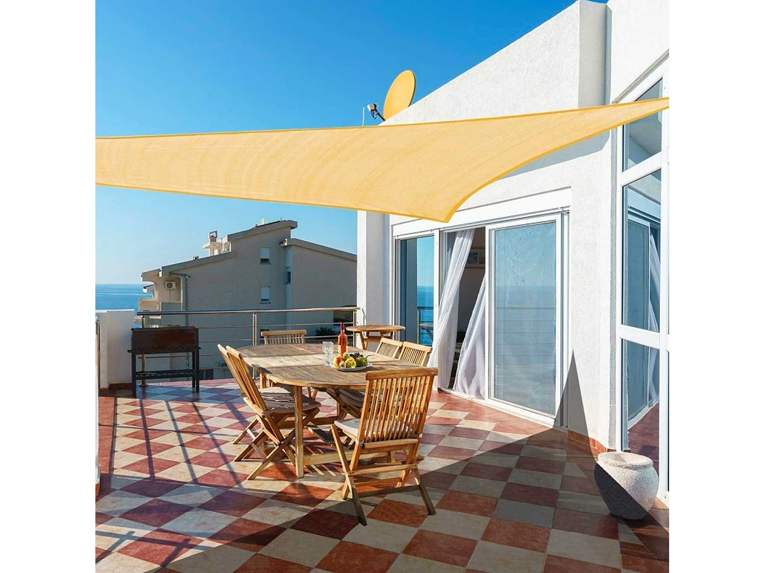 Santa Cruz - Vela triangular de sombreamento 500x500x500 cm em PE 180g/m²