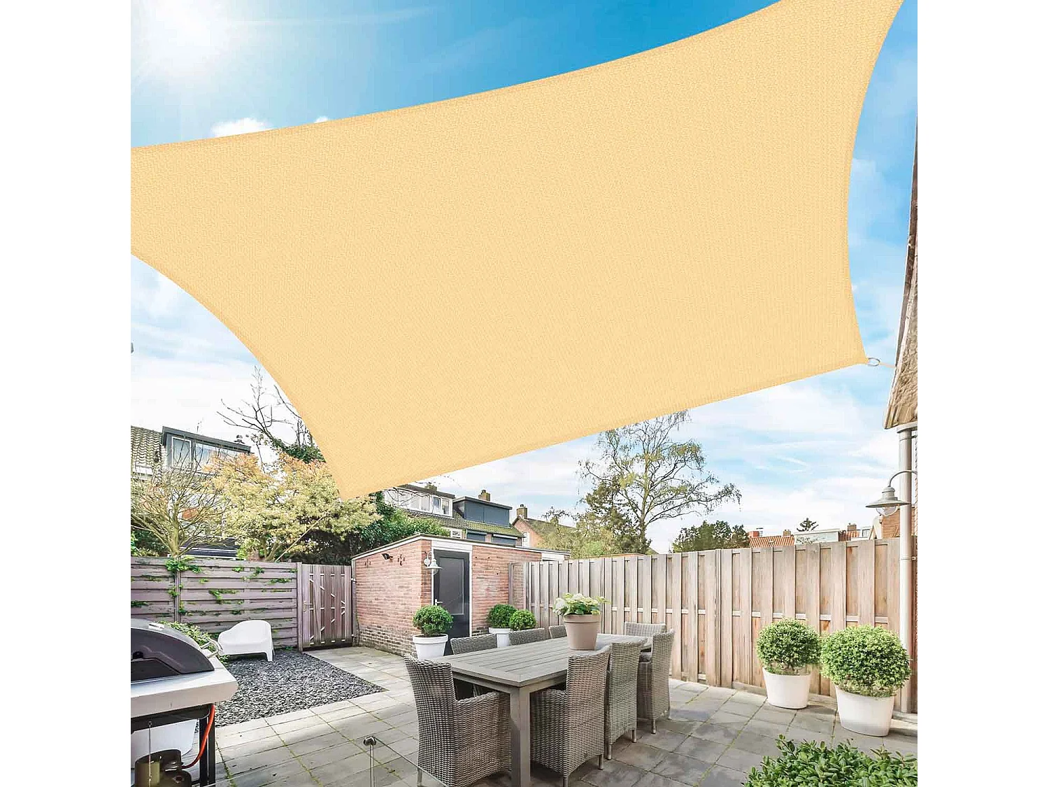 Santa Barbara - Vela de sombra rectangular 600x400 cm en PE 180g/m²