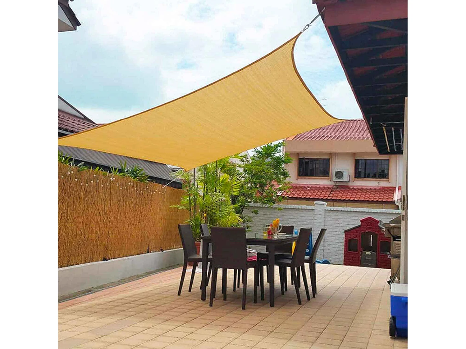 San Miguel - Vela de sombreamento retangular 360x280 cm em PE 180g/m²