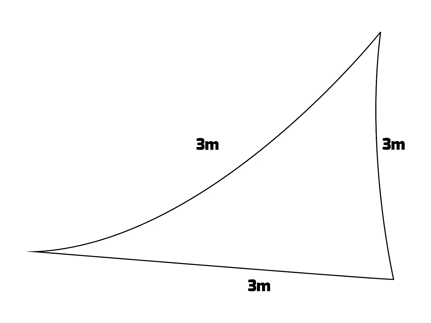 Malibu - Vela triangular de sombreamento 300x300x300 cm em PE 180g/m²