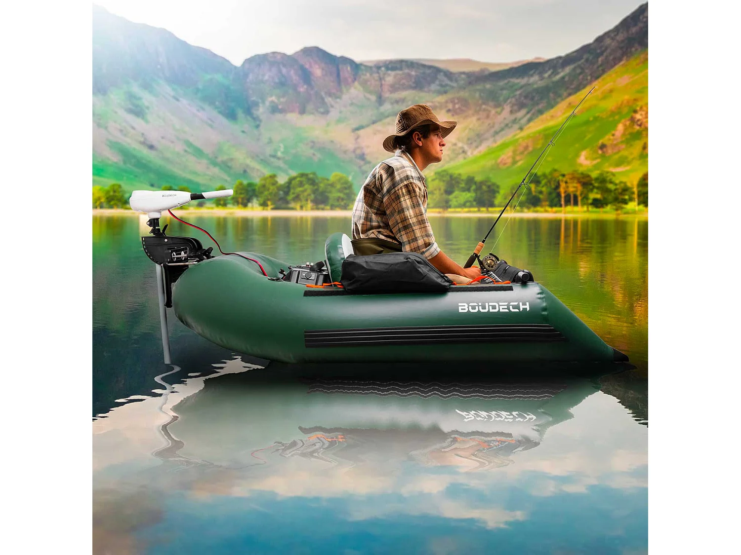 Talla - Barco de pesca inflável PVC com câmara dupla, 185 cm