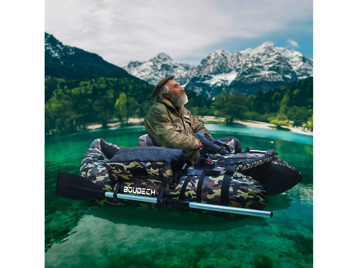 Trawler - Barco de pesca inflável de poliéster com câmara de ar dupla, 110 cm