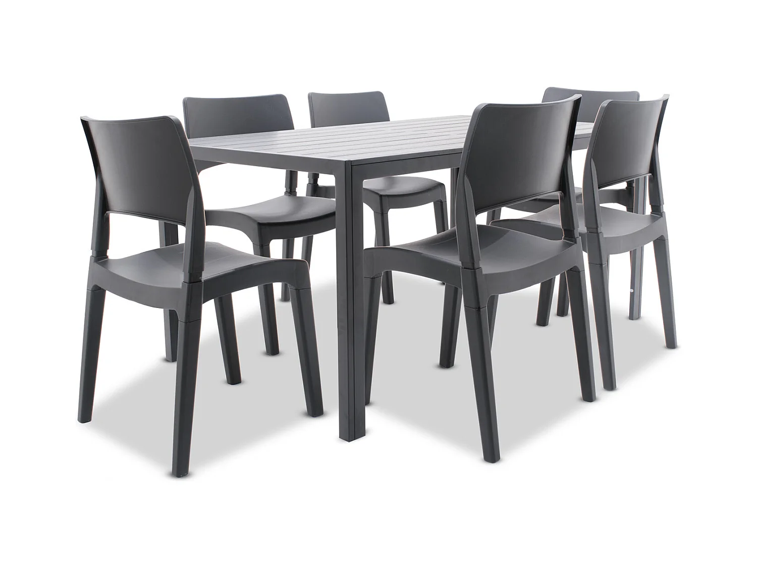 Ensemble de jardin avec table Giano et 6 chaises Klik/Klak