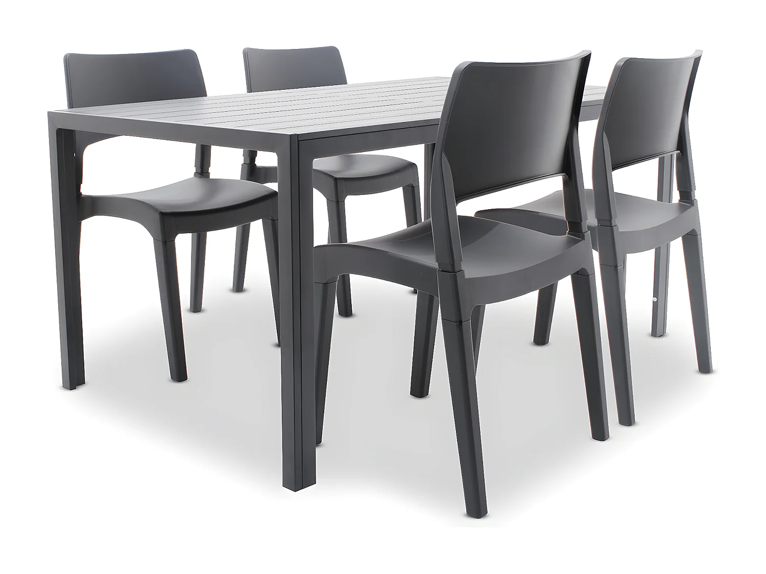 Conjunto de exterior con mesa Giano y 4 sillas Klik/Klak