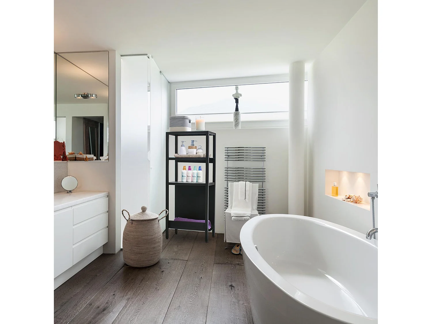 Bandha - Scaffale in metallo con 4 ripiani 85x35x20 cm