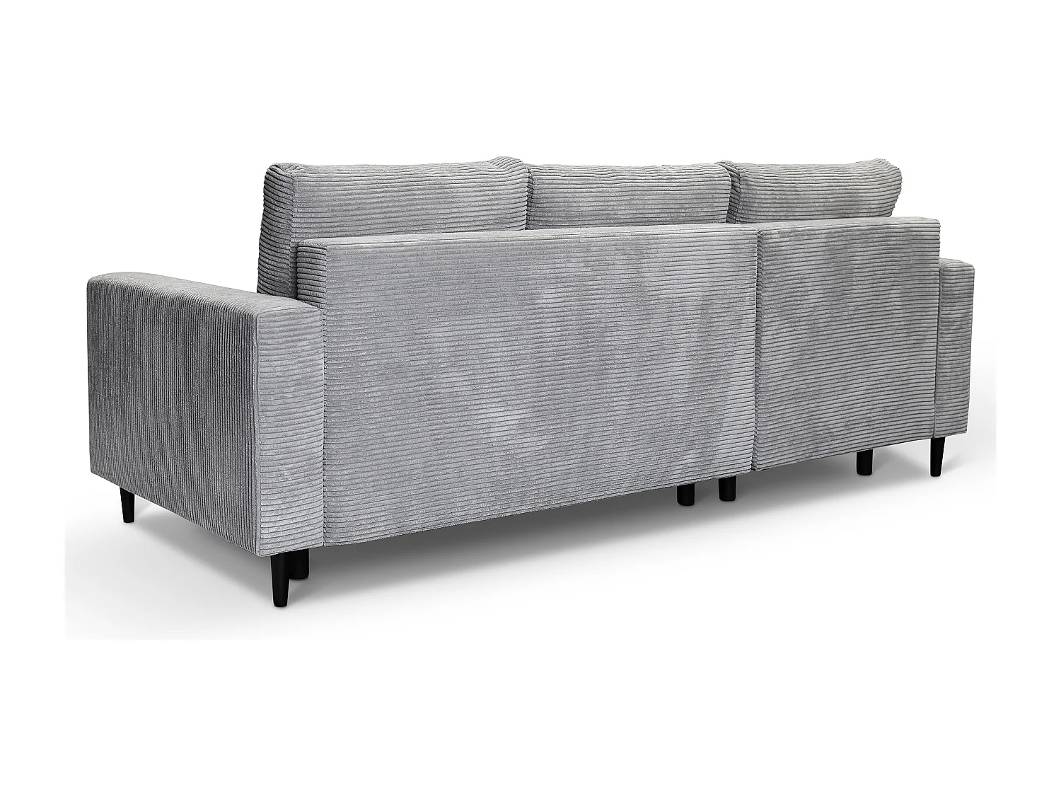 Hoekbank - met L-vormige slaapfunctie - grijs corduroy - linkerzijde - NALIKA