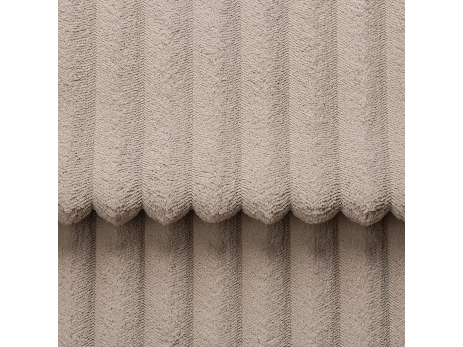 Canapé d'angle en forme de L avec fonction de couchage - velours côtelé - beige - côté droit - ALFERIA