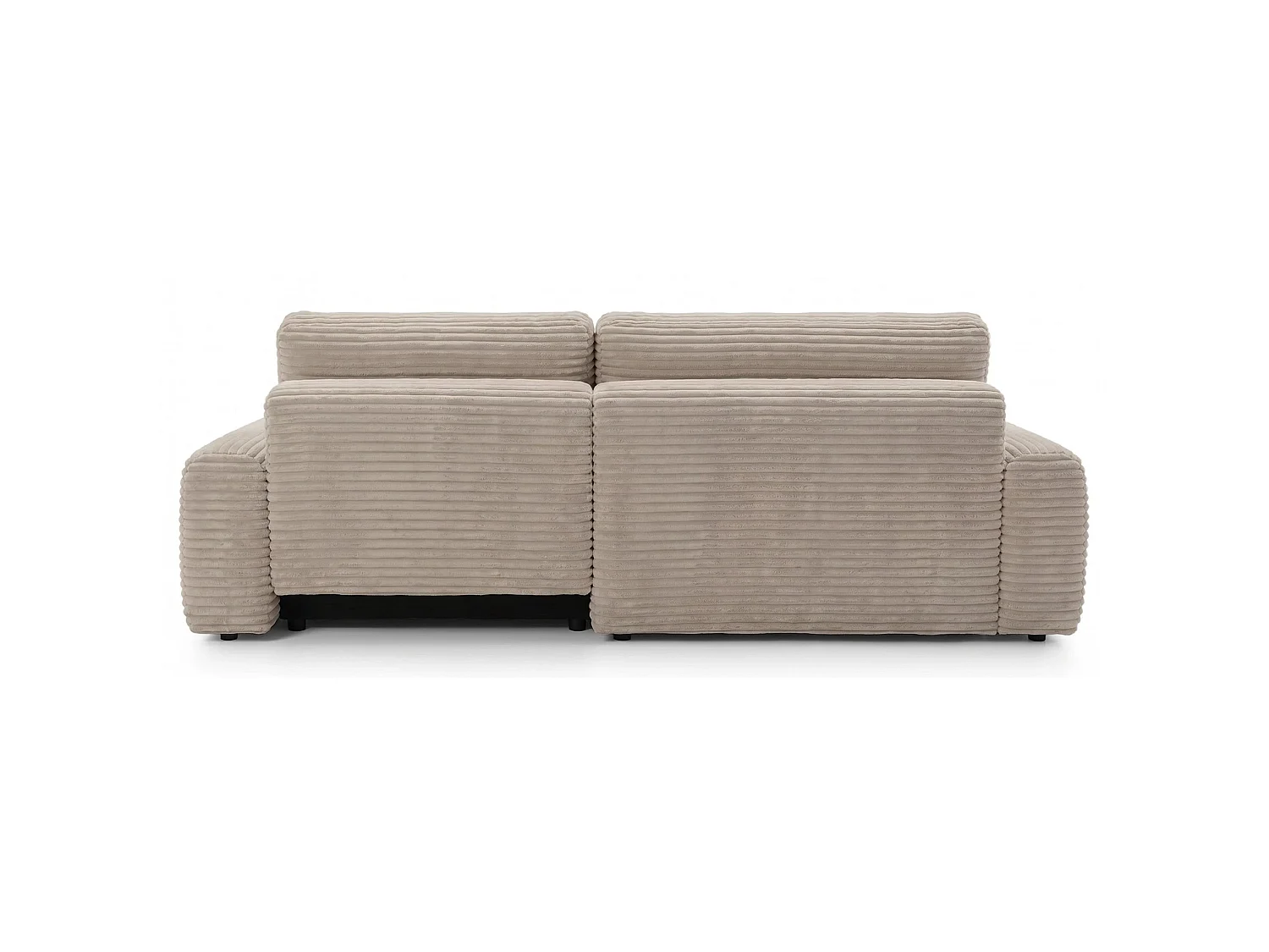 Canapé d'angle convertible 3 places en velours côtelé beige