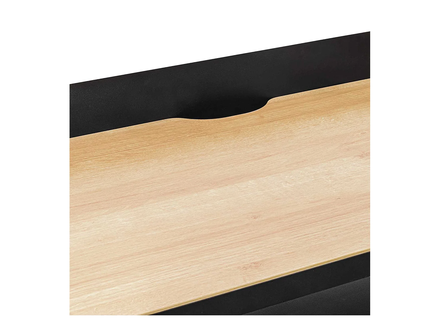 Hariyang - Escritorio de metal con estante de madera 120x50 cm con 2 tomas shuko y 2 puertos USB