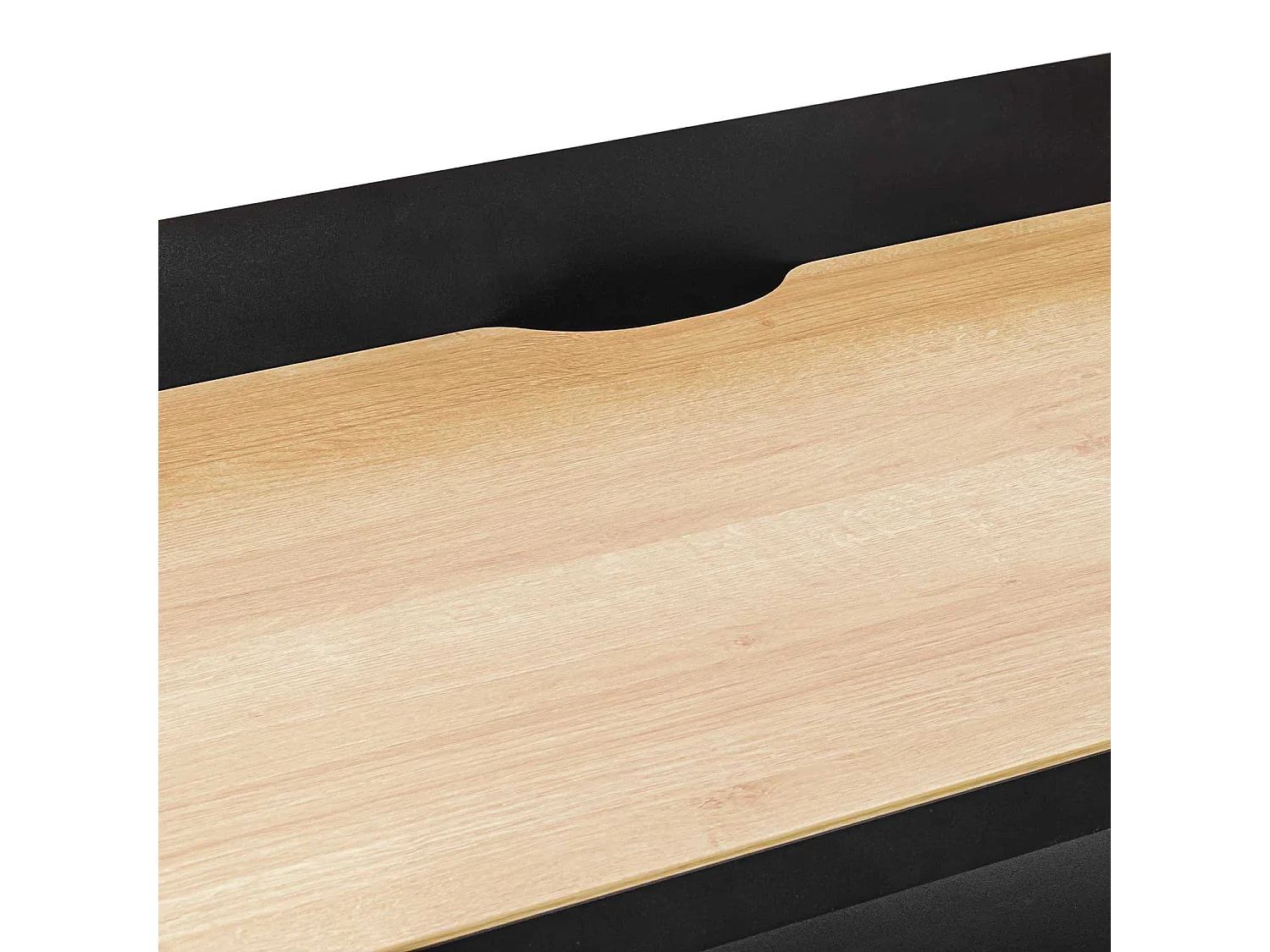 Hariyang - Bureau en métal avec étagère en bois 120x50 cm équipé de 2 prises shuko et 2 ports USB