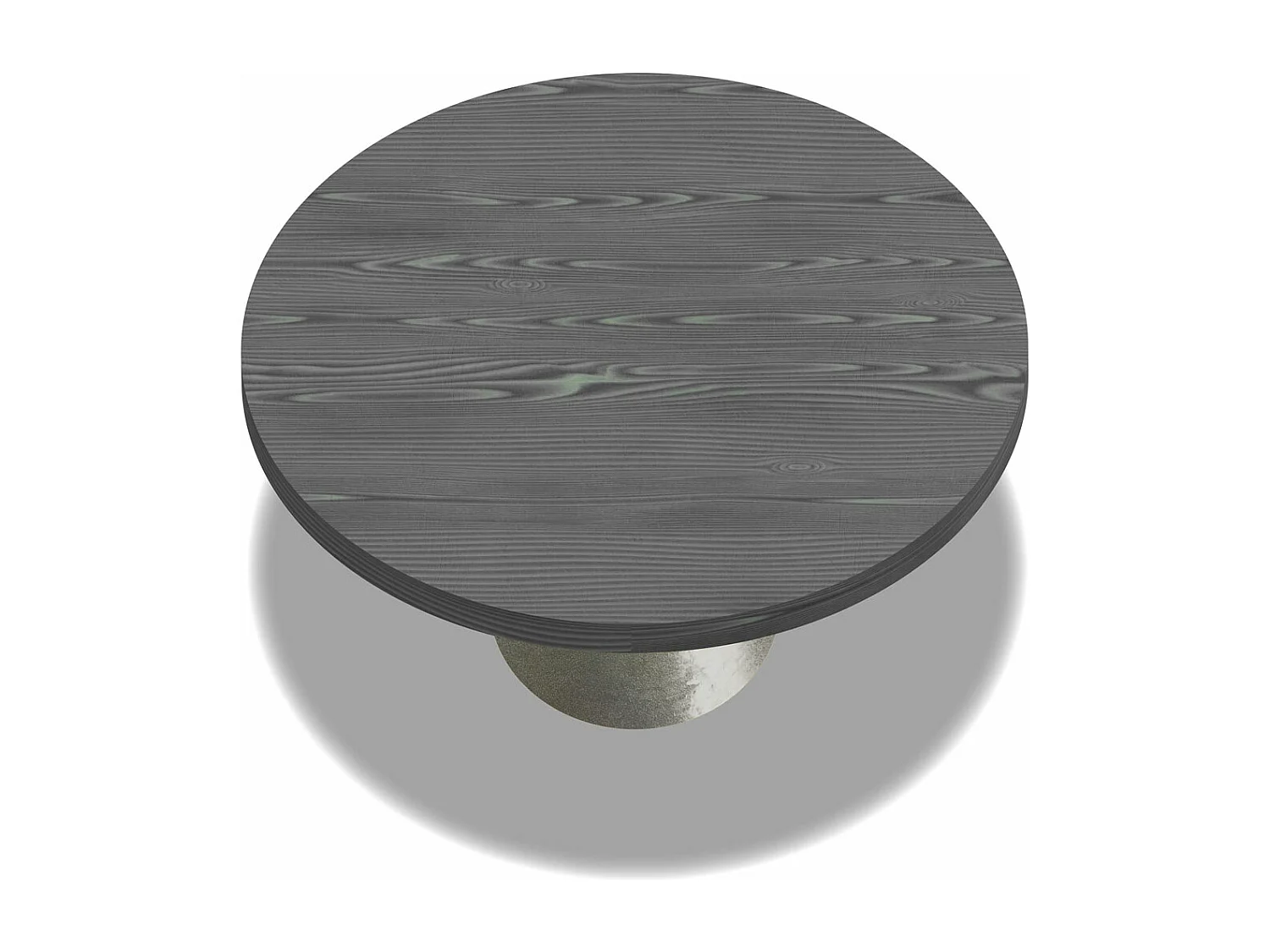 Artù Brass - Tavolo da pranzo rotondo ⌀ 120 cm in legno laminato con base a cono in metallo, top nero