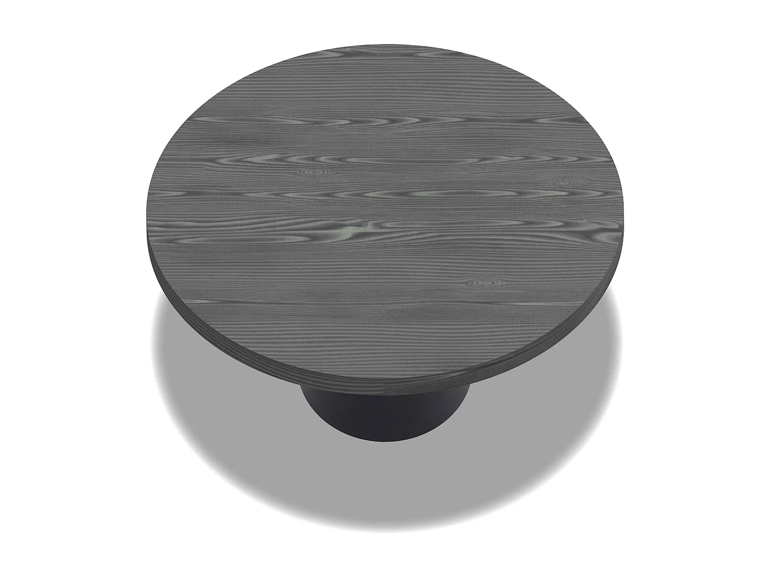 Artù Black - Table ronde Ø 120 cm en bois stratifié avec base en cône en métal, couleur noir