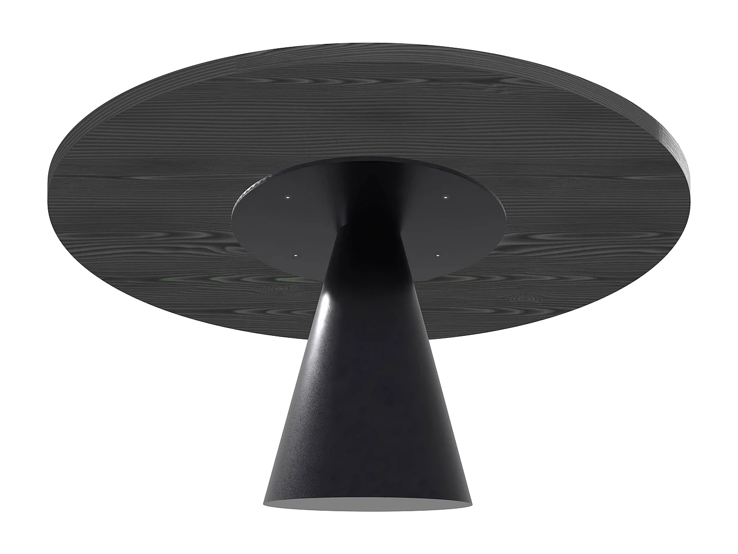 Artù Black - Tavolo da pranzo rotondo ⌀ 120 cm in legno laminato con base a cono in metallo, top nero