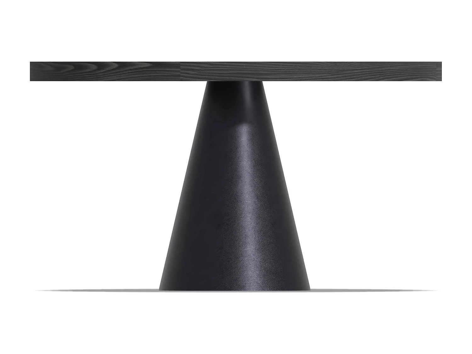 Artù Black - Mesa de jantar redonda Ø 120 cm em madeira laminada com base de cone de metal, cor preto