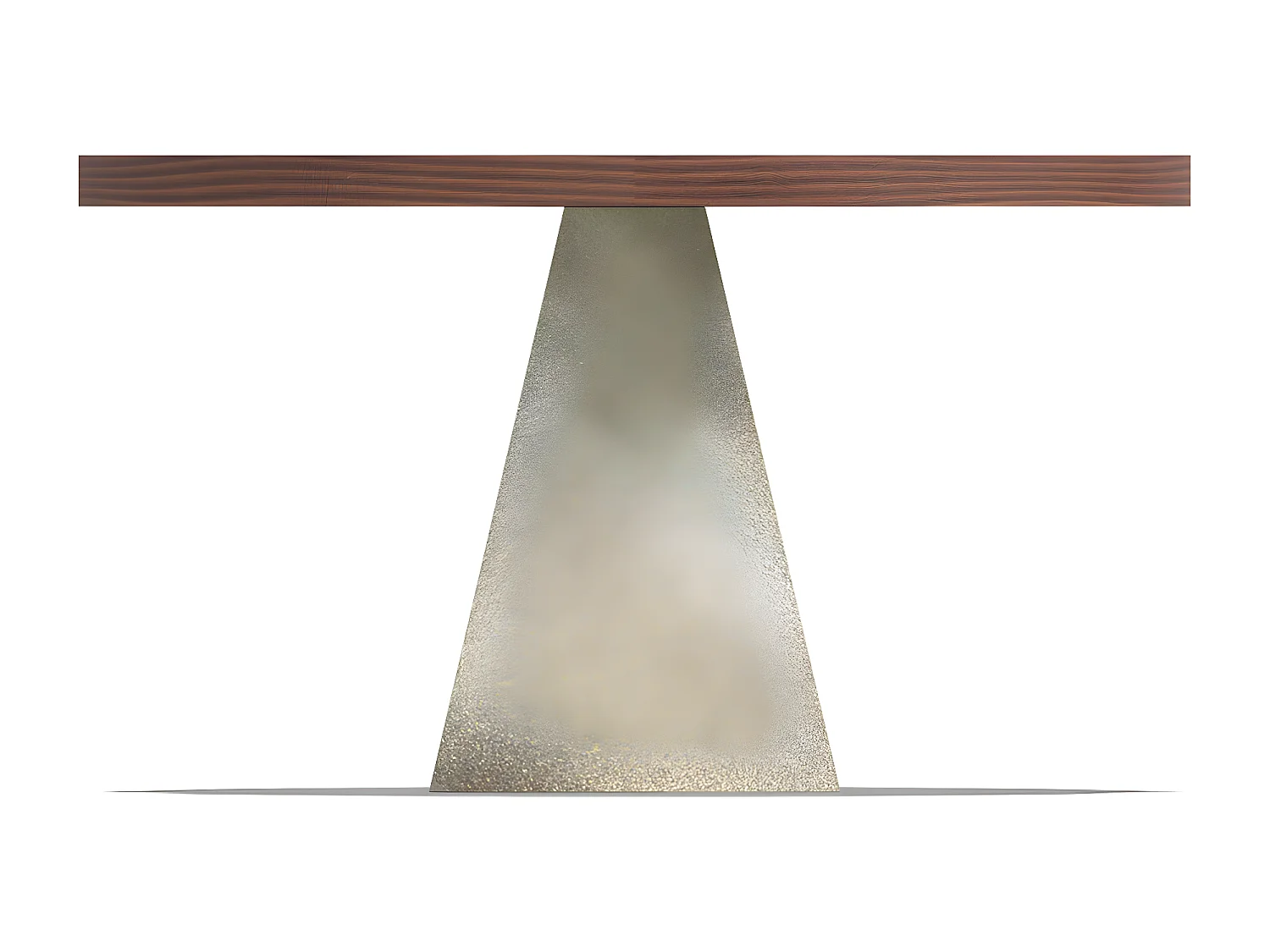 Artù Brass - Mesa de comedor redonda Ø 120 cm en madera laminada con base de cono de metal, color madera oscura