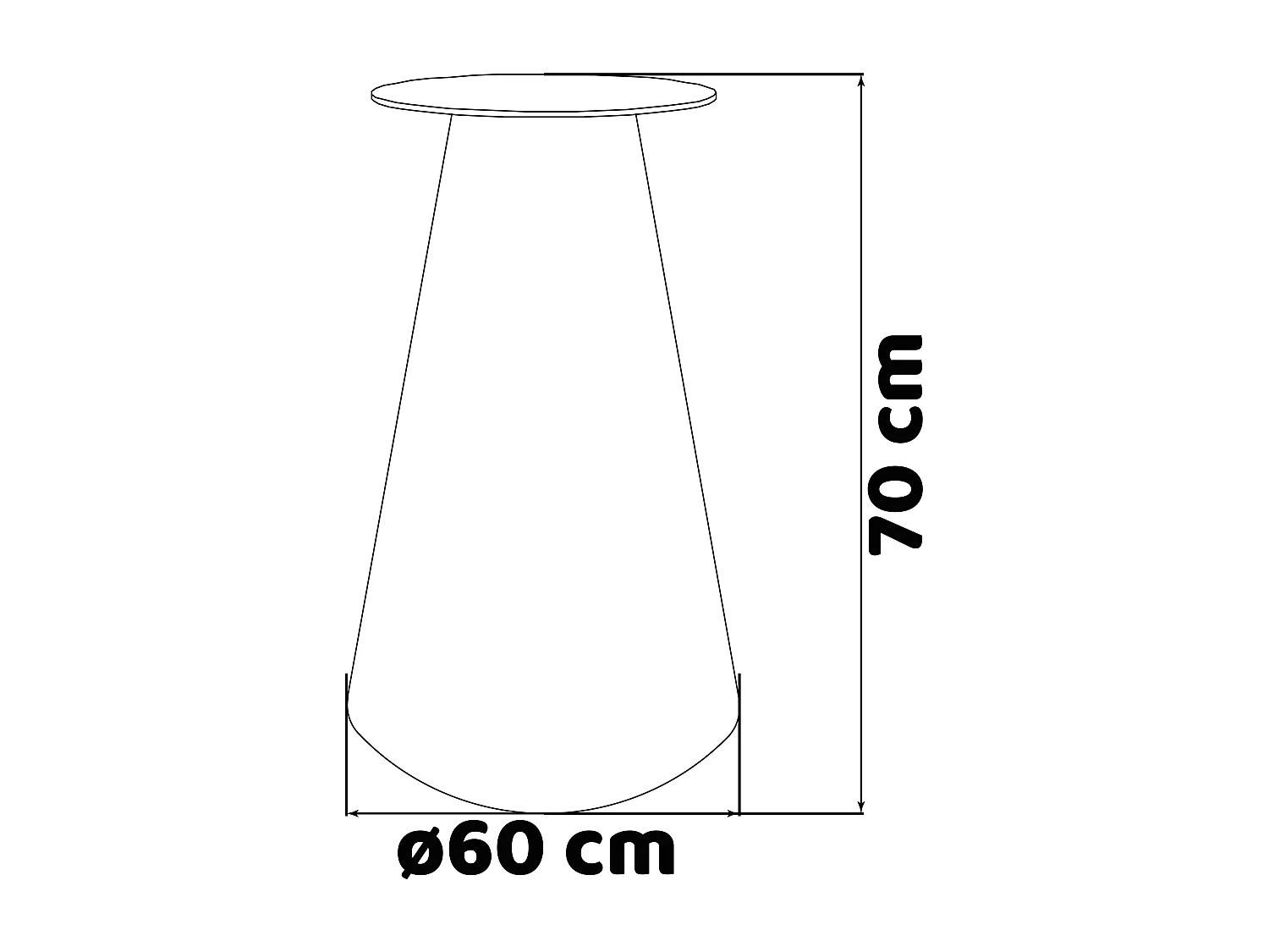 Artù - Base en cône pour table à manger ronde, en métal couleur noire