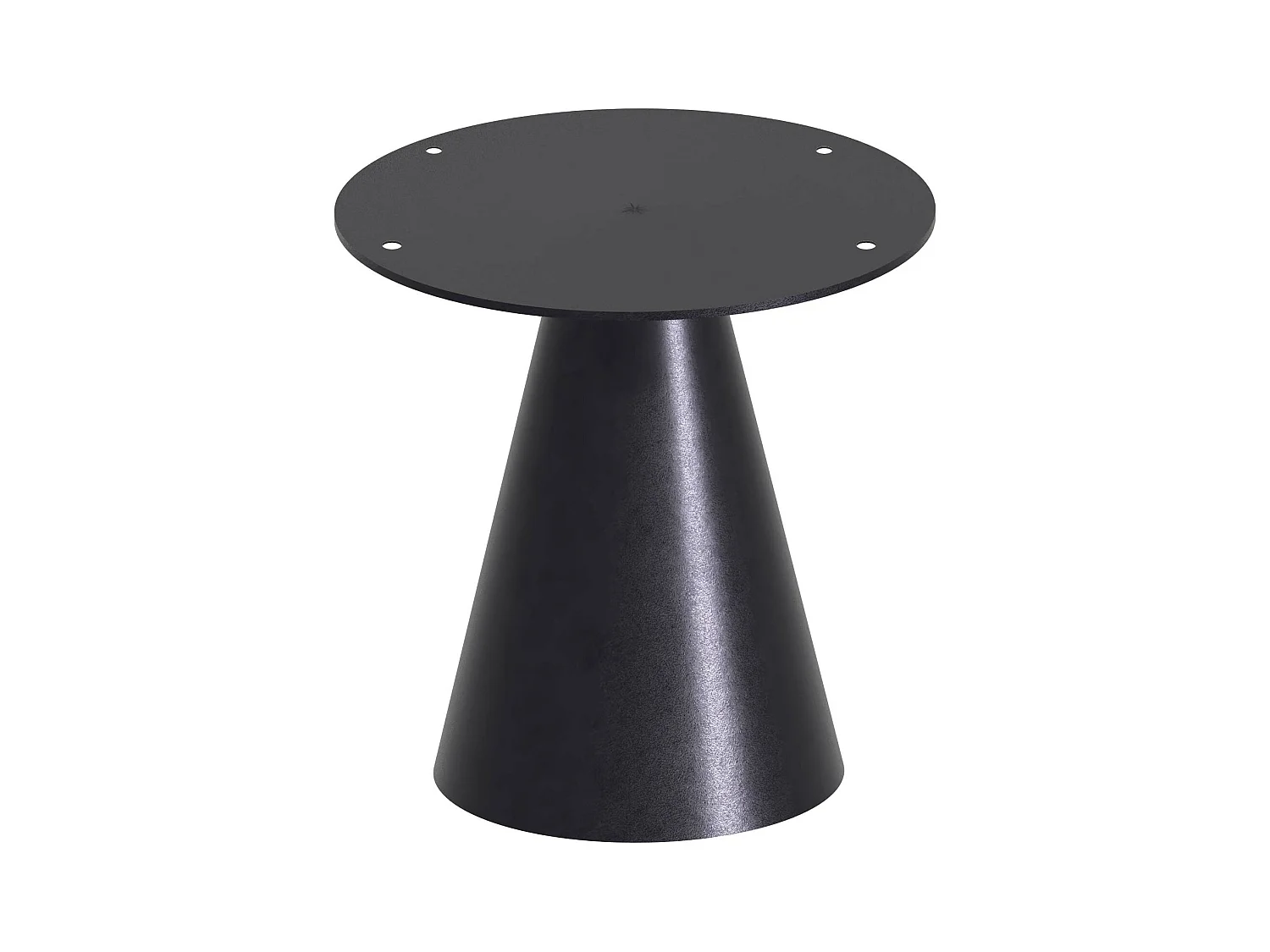 Artù - Base cónica para mesa de comedor redonda, en metal color negro
