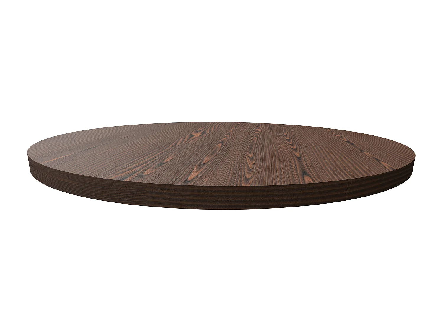 Artù - Plateau rond en bois stratifié Ø 120 cm, couleur bois foncé