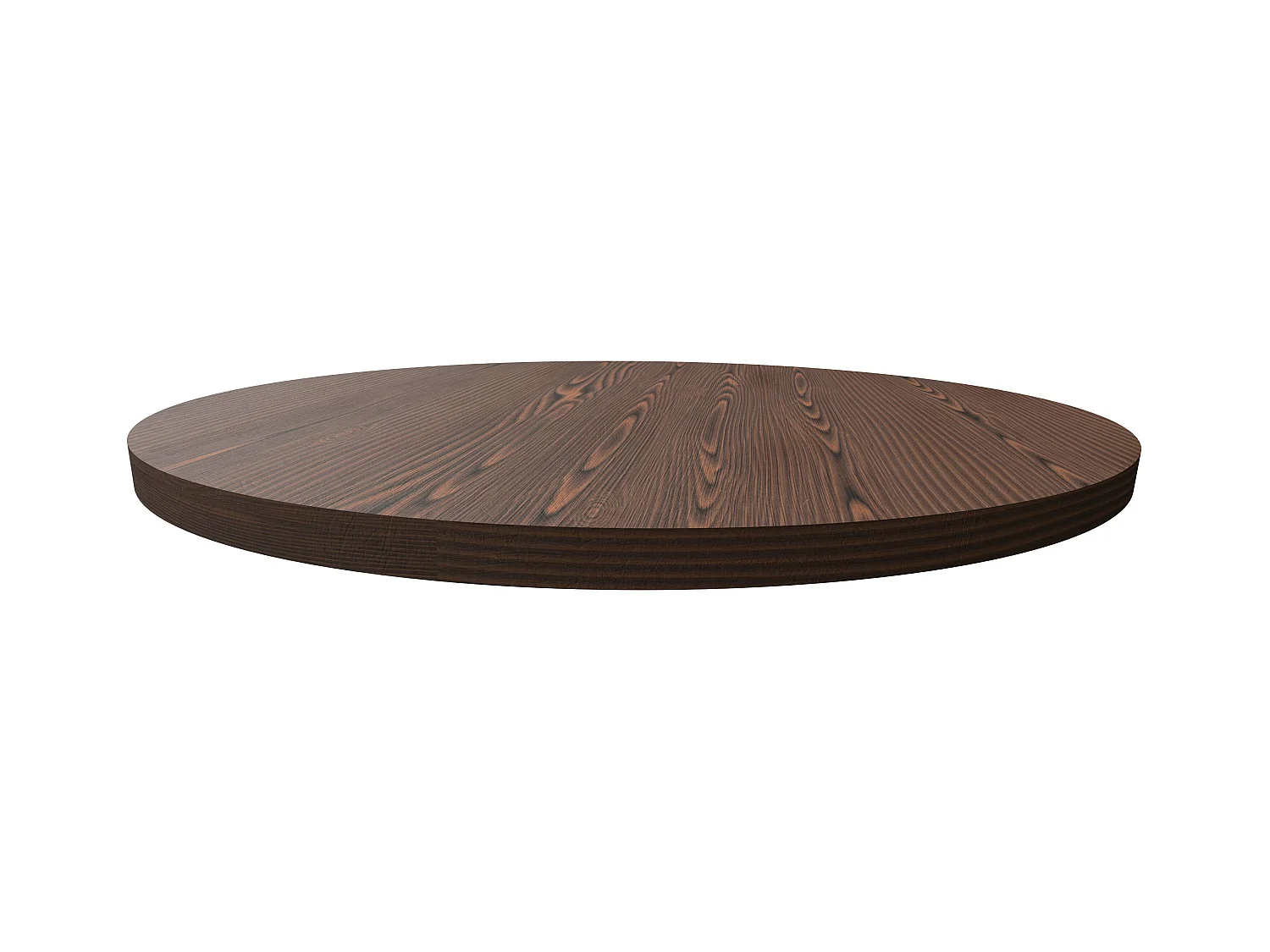 Artù - Plateau rond en bois stratifié Ø 120 cm, couleur bois foncé