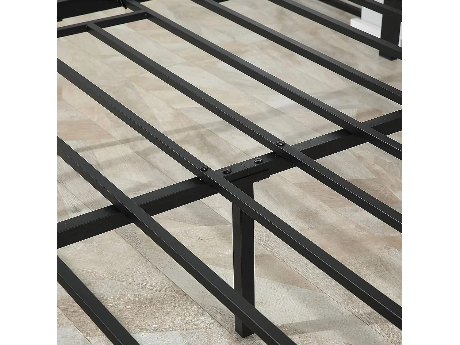 Etna - Struttura letto matrimoniale in legno e metallo, 162x195 cm colore cemento