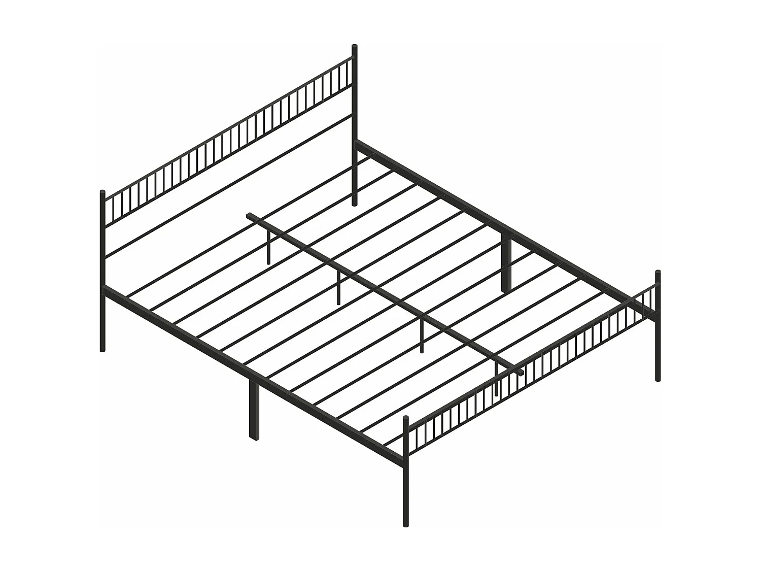 Katla - Estrutura de cama dupla em metal, 167x207 cm