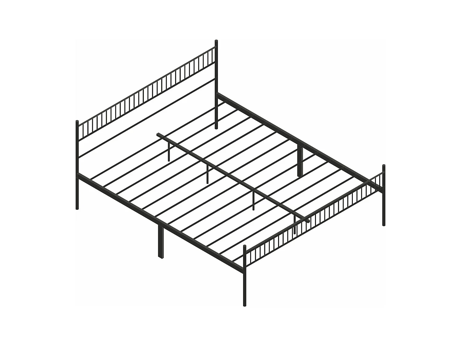 Katla - Struttura letto matrimoniale in metallo, 167x207 cm