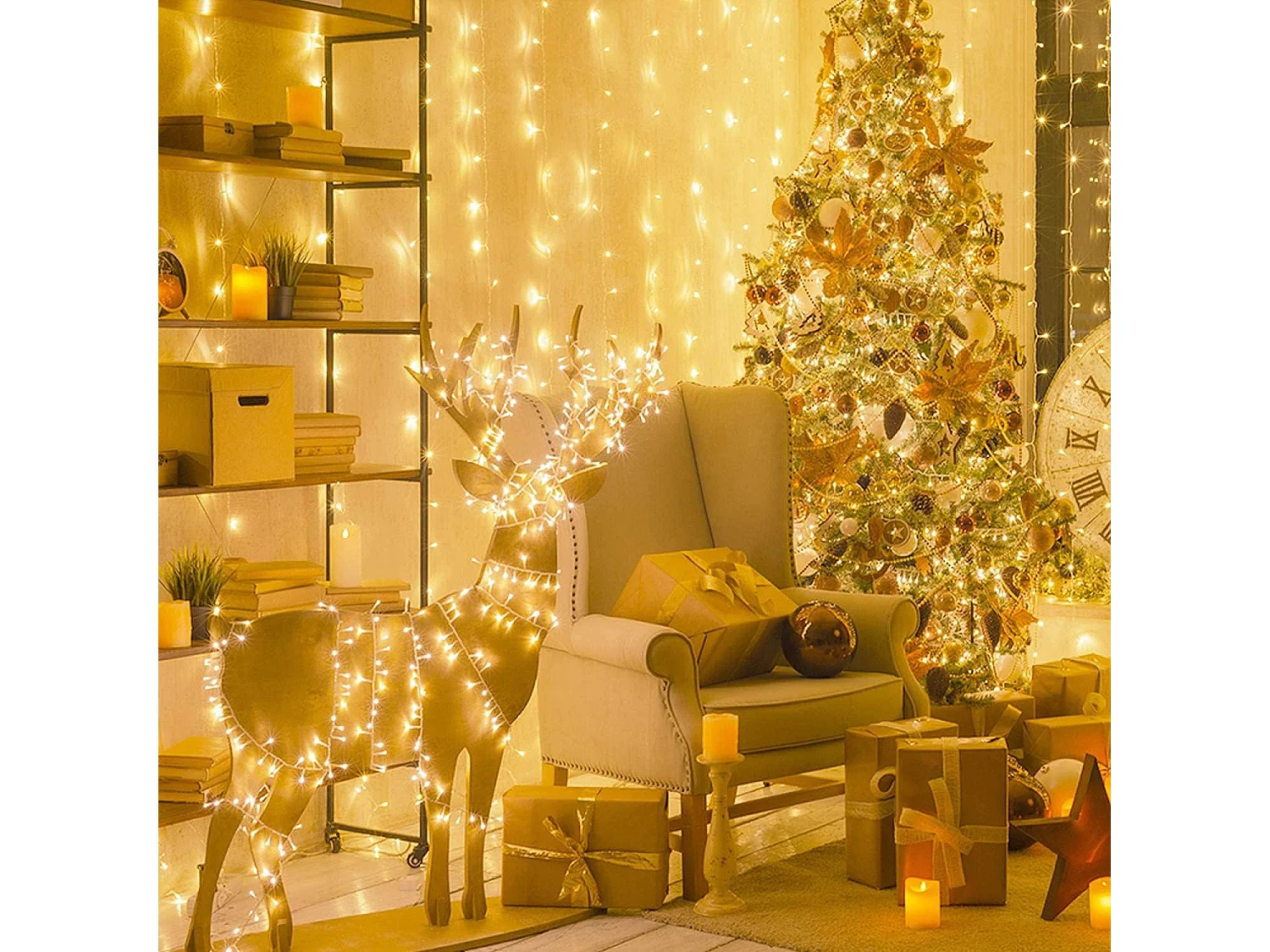 80M 800 LED Guirlande lumineuse Carnaval Mariage Extérieur Intérieur Jardin Éclairage, blanc chaud